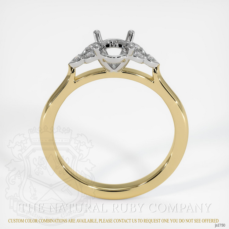 14K White & Yellow Accent Stones Ring Setting