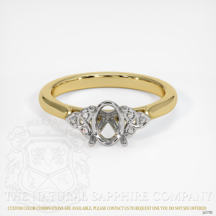 18K White & Yellow Accent Stones Ring Setting