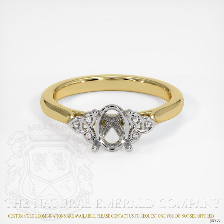 18K White & Yellow Accent Stones Ring Setting