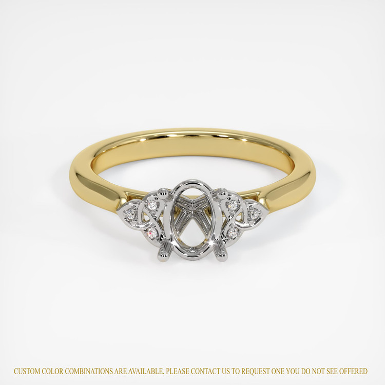 18K White & Yellow Accent Stones Ring Setting