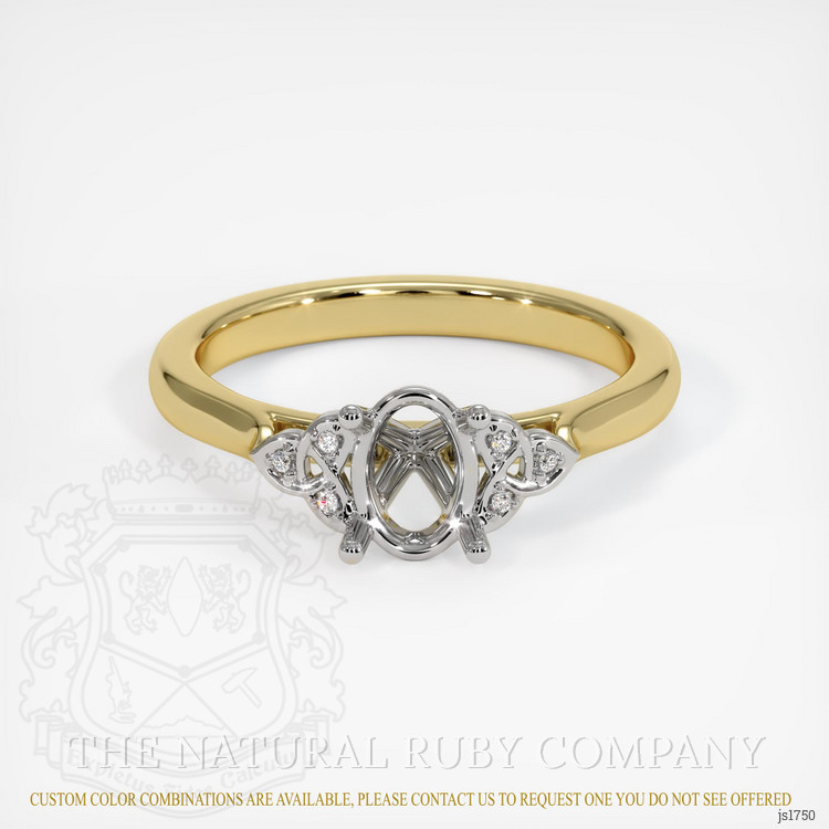 18K White & Yellow Accent Stones Ring Setting