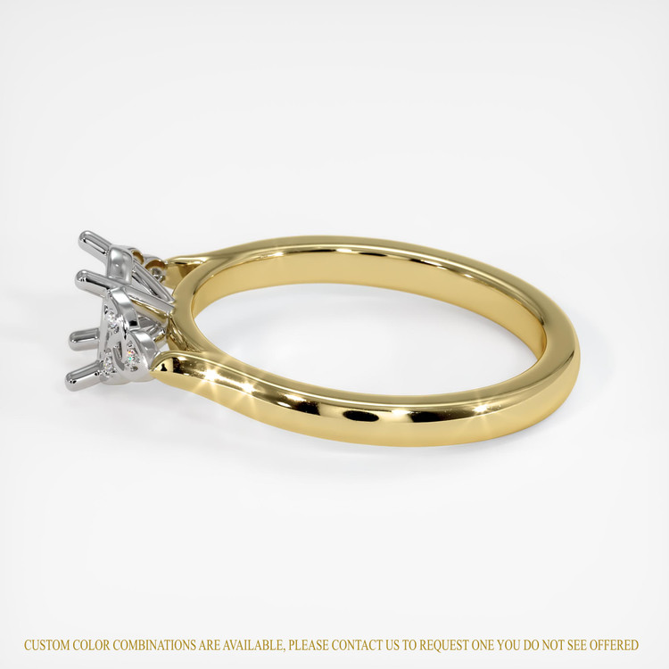 18K White & Yellow Accent Stones Ring Setting