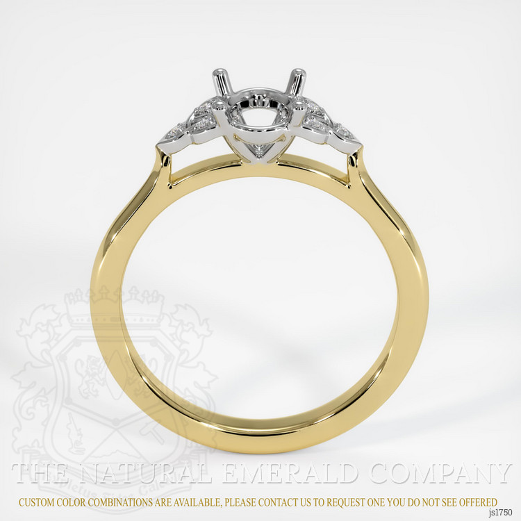 18K White & Yellow Accent Stones Ring Setting