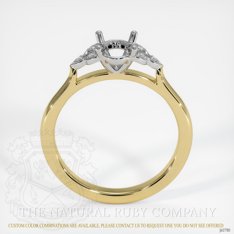 18K White & Yellow Accent Stones Ring Setting