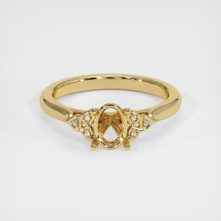 14K Yellow Gold Accent Stones Ring Setting