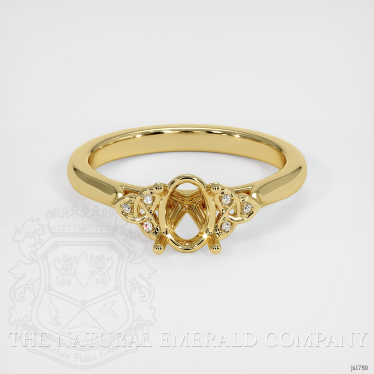 18K Yellow Gold Accent Stones Ring Setting