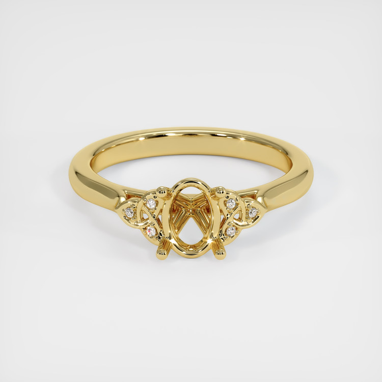 18K Yellow Gold Accent Stones Ring Setting