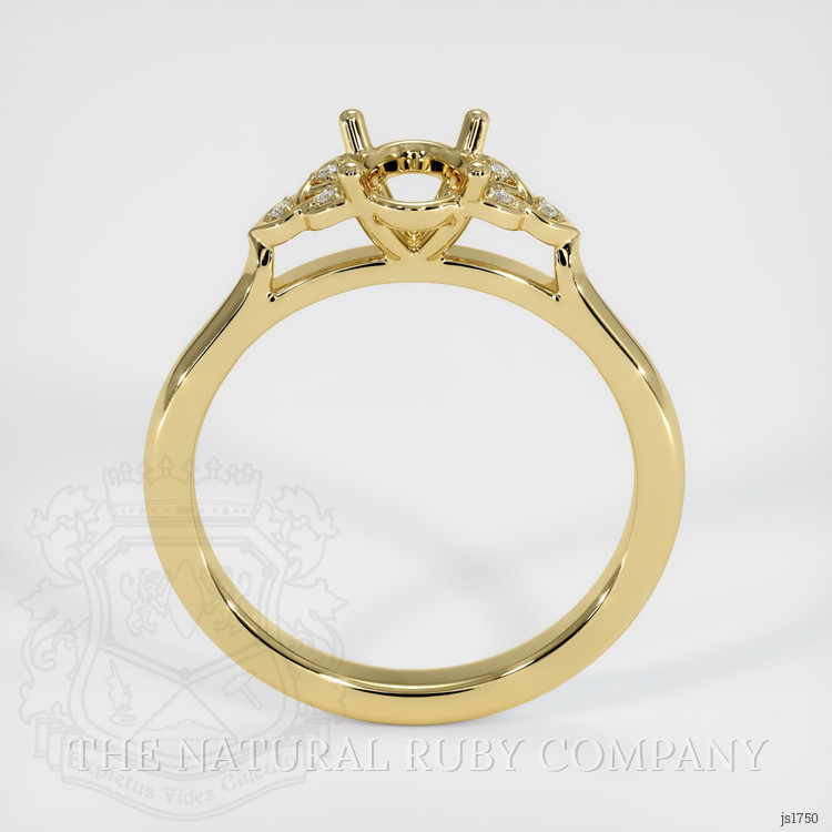 18K Yellow Gold Accent Stones Ring Setting