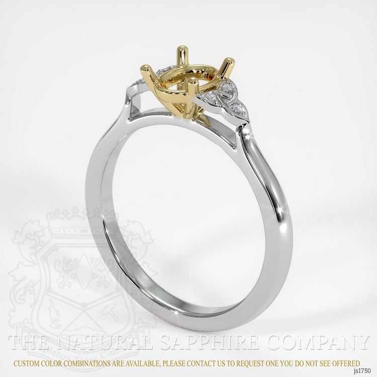 14K Yellow & White Accent Stones Ring Setting