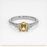 14K Yellow & White Accent Stones Ring Setting Image