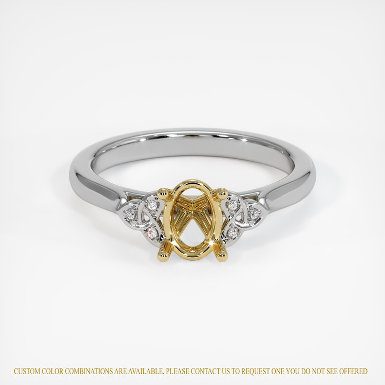 14K Yellow & White Accent Stones Ring Setting