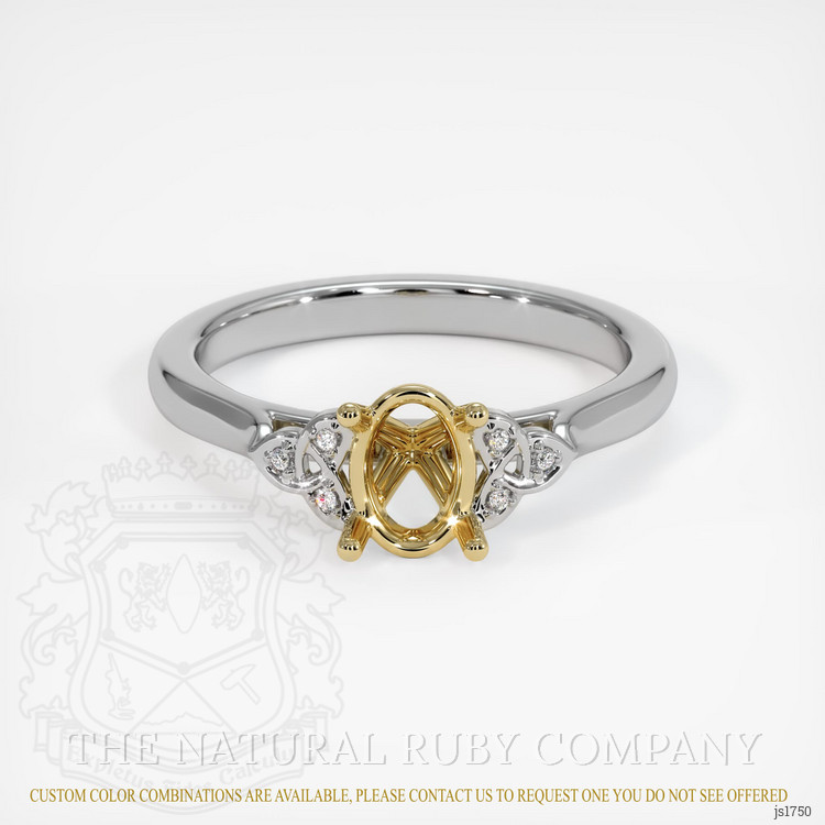 14K Yellow & White Accent Stones Ring Setting
