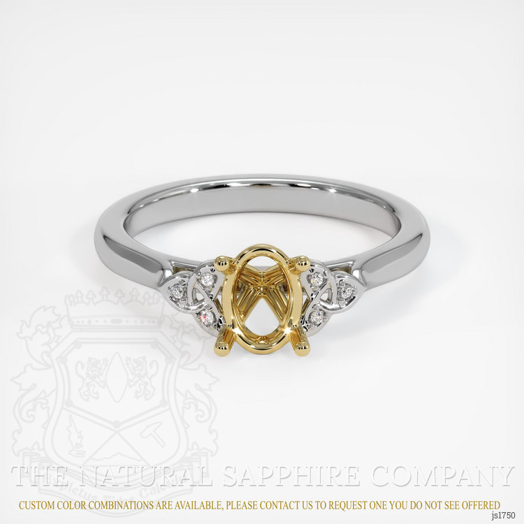 14K Yellow & White Accent Stones Ring Setting