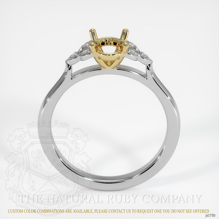 14K Yellow & White Accent Stones Ring Setting