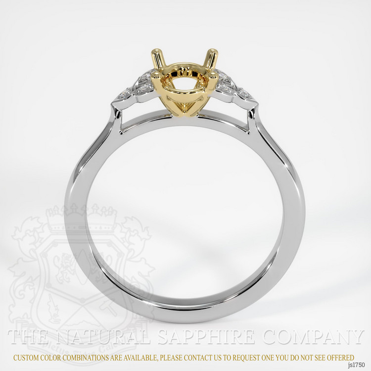 14K Yellow & White Accent Stones Ring Setting