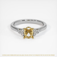 18K Yellow & White Accent Stones Ring Setting Image