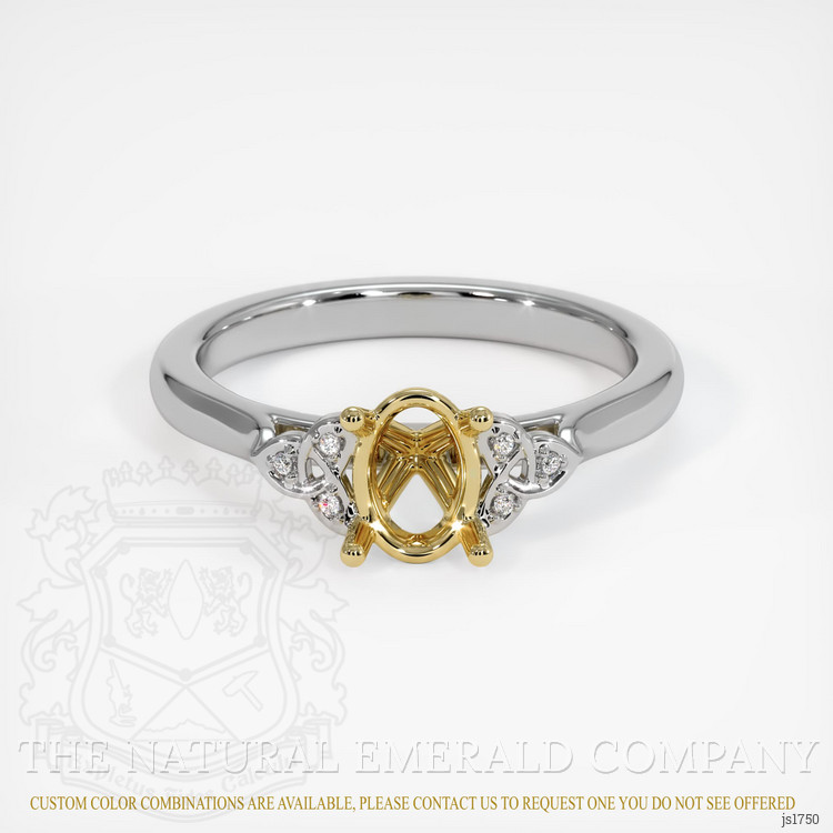 18K Yellow & White Accent Stones Ring Setting