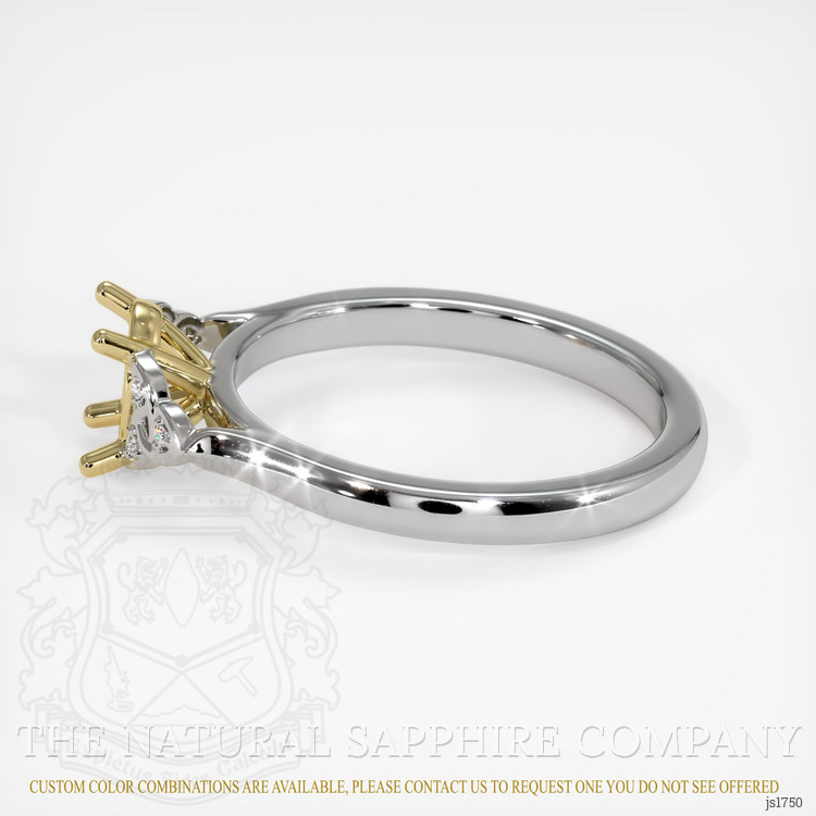 18K Yellow & White Accent Stones Ring Setting