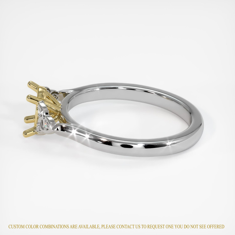 18K Yellow & White Accent Stones Ring Setting