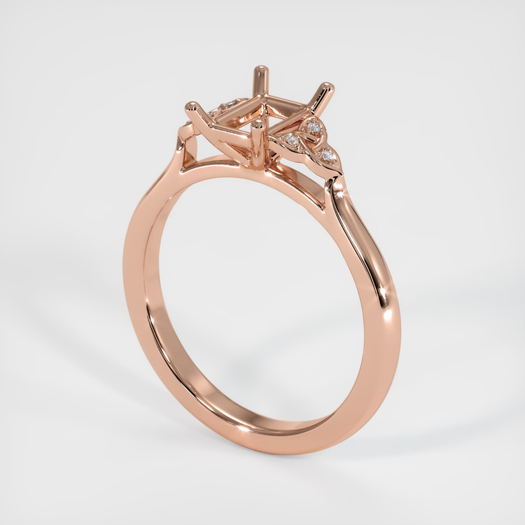 14K Rose Gold Accent Stones Ring Setting
