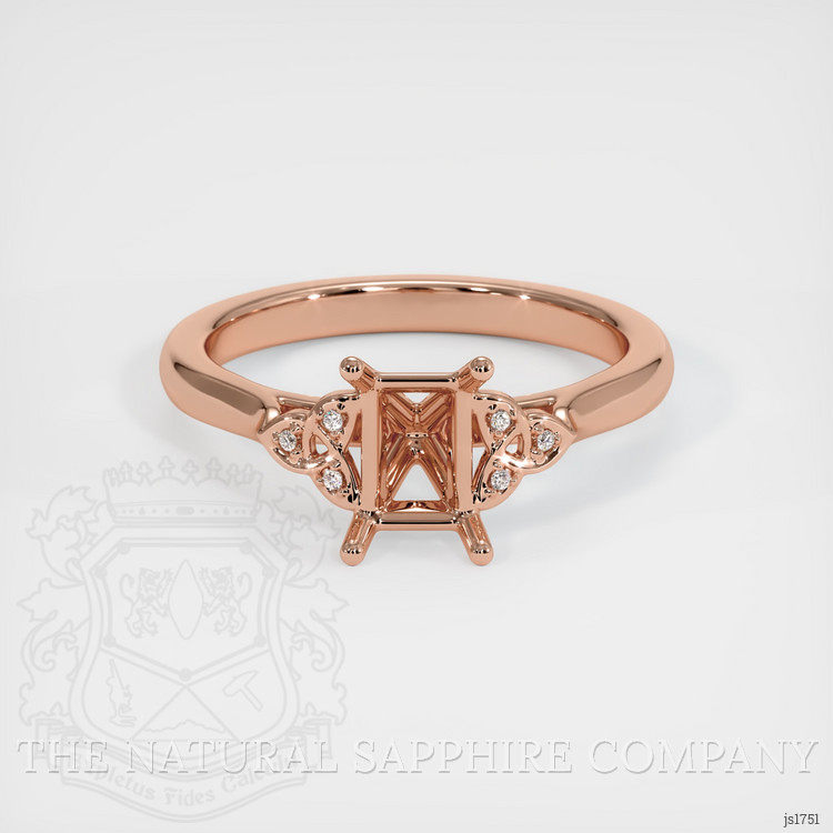 14K Rose Gold Accent Stones Ring Setting