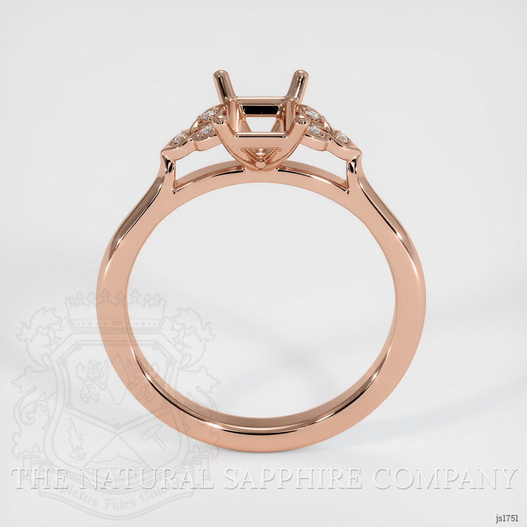 14K Rose Gold Accent Stones Ring Setting