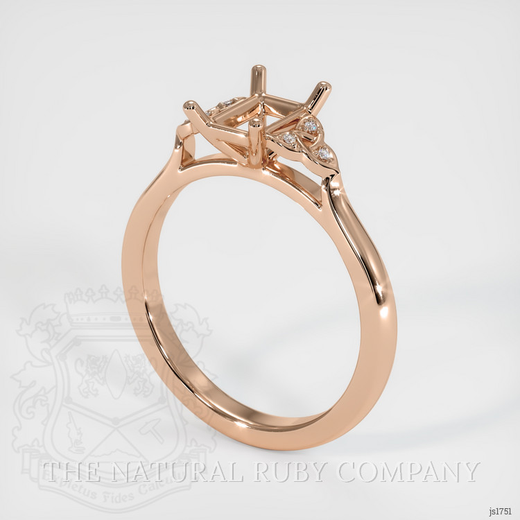 18K Rose Gold Accent Stones Ring Setting