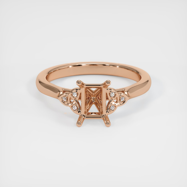 18K Rose Gold Accent Stones Ring Setting