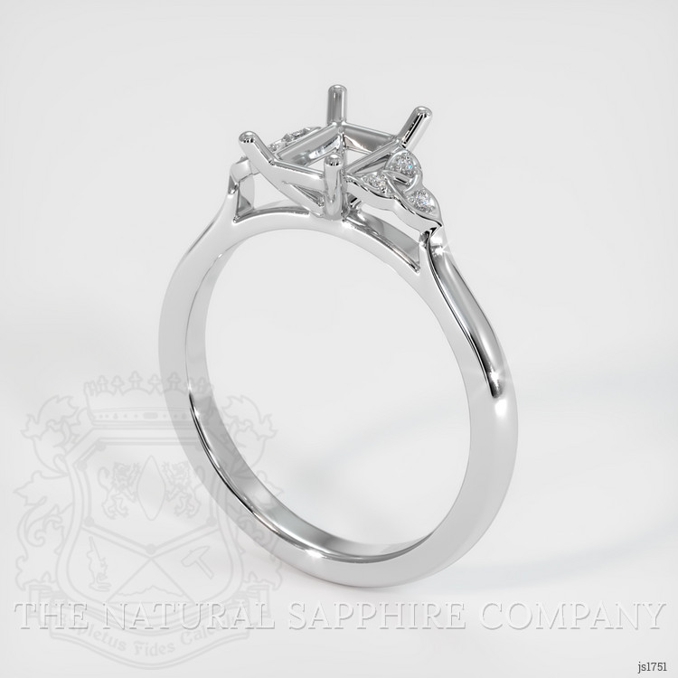 14K White Gold Accent Stones Ring Setting