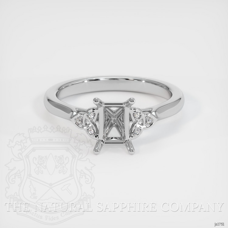 14K White Gold Accent Stones Ring Setting