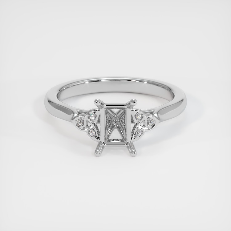 14K White Gold Accent Stones Ring Setting
