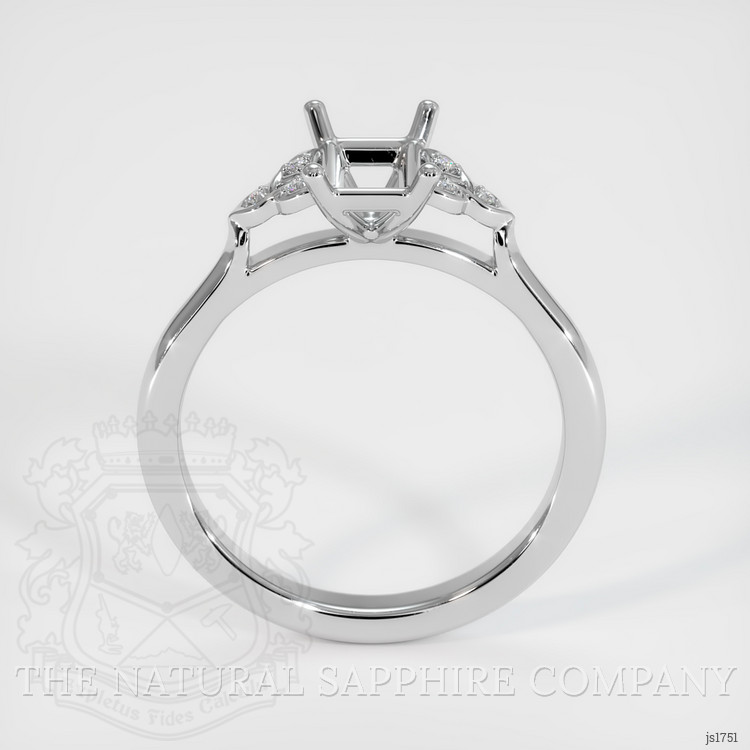 14K White Gold Accent Stones Ring Setting
