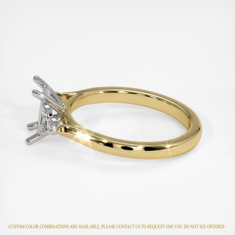 14K White & Yellow Accent Stones Ring Setting