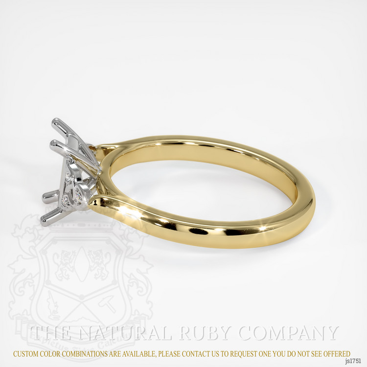 14K White & Yellow Accent Stones Ring Setting