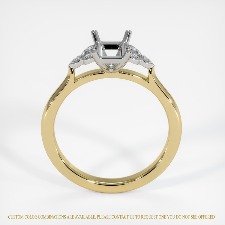 14K White & Yellow Accent Stones Ring Setting