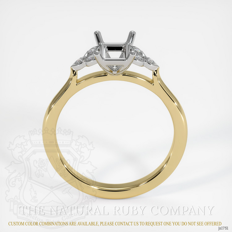 14K White & Yellow Accent Stones Ring Setting