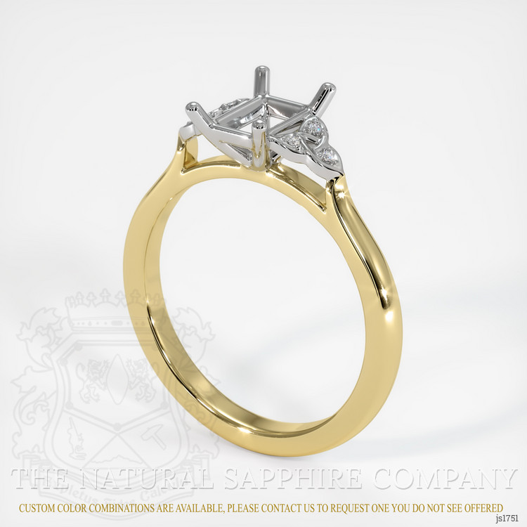 18K White & Yellow Accent Stones Ring Setting