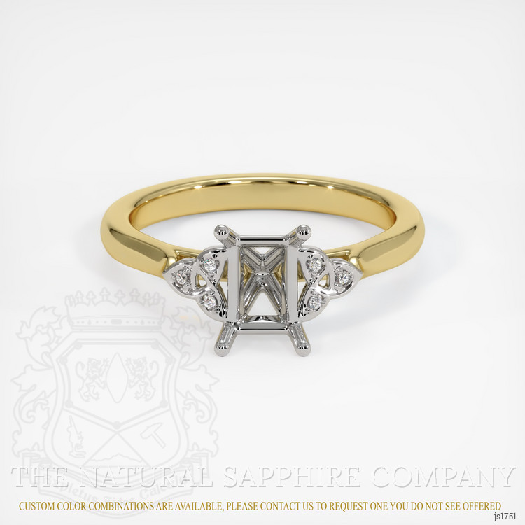 18K White & Yellow Accent Stones Ring Setting