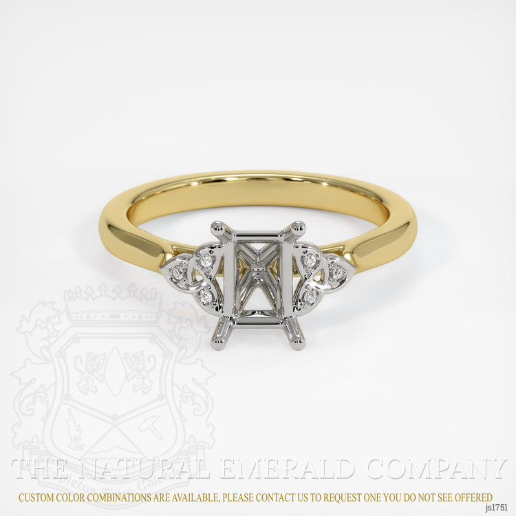 18K White & Yellow Accent Stones Ring Setting