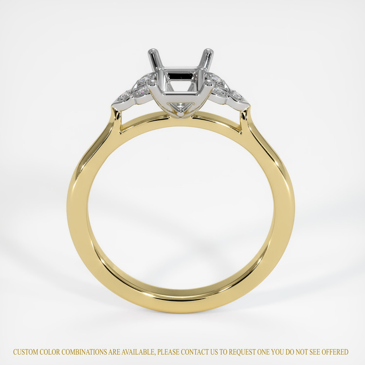 18K White & Yellow Accent Stones Ring Setting