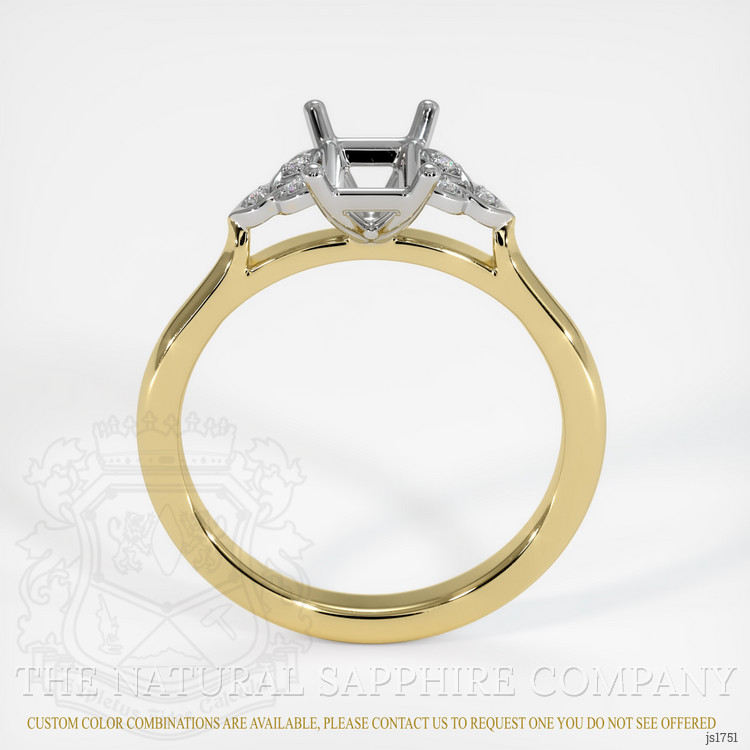 18K White & Yellow Accent Stones Ring Setting