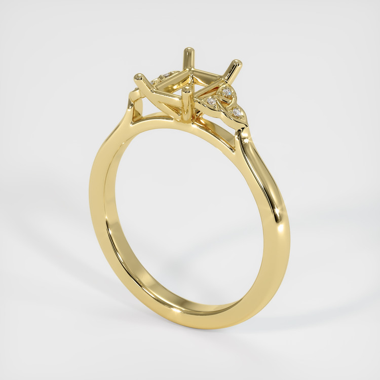 18K Yellow Gold Accent Stones Ring Setting