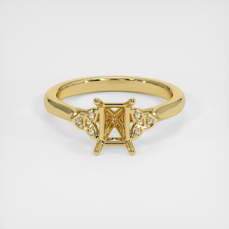 18K Yellow Gold Accent Stones Ring Setting