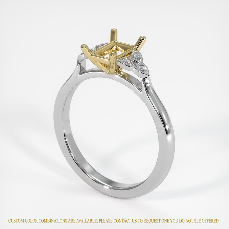 14K Yellow & White Accent Stones Ring Setting