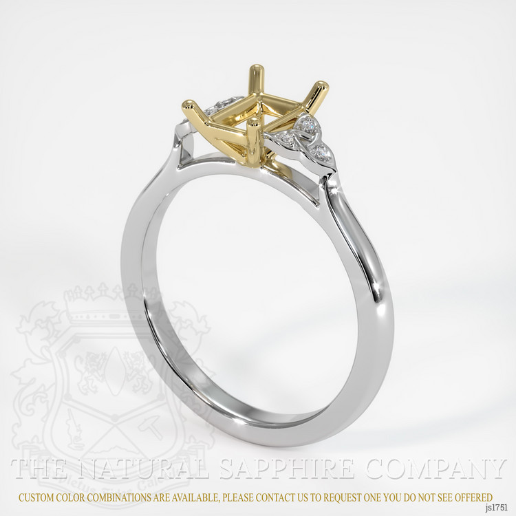 14K Yellow & White Accent Stones Ring Setting