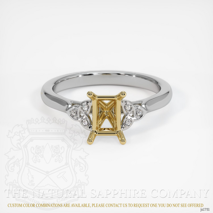 14K Yellow & White Accent Stones Ring Setting
