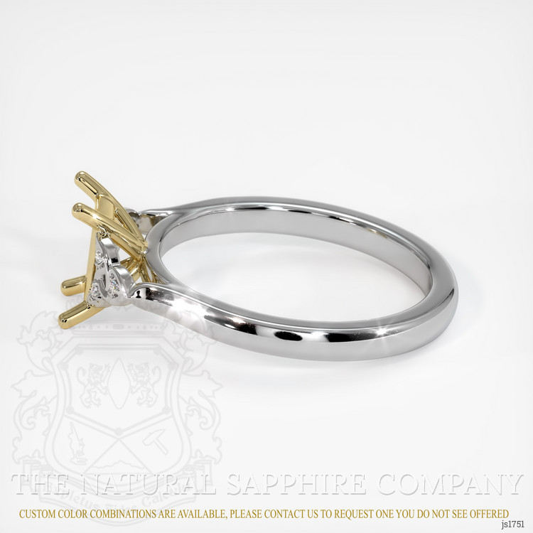 14K Yellow & White Accent Stones Ring Setting