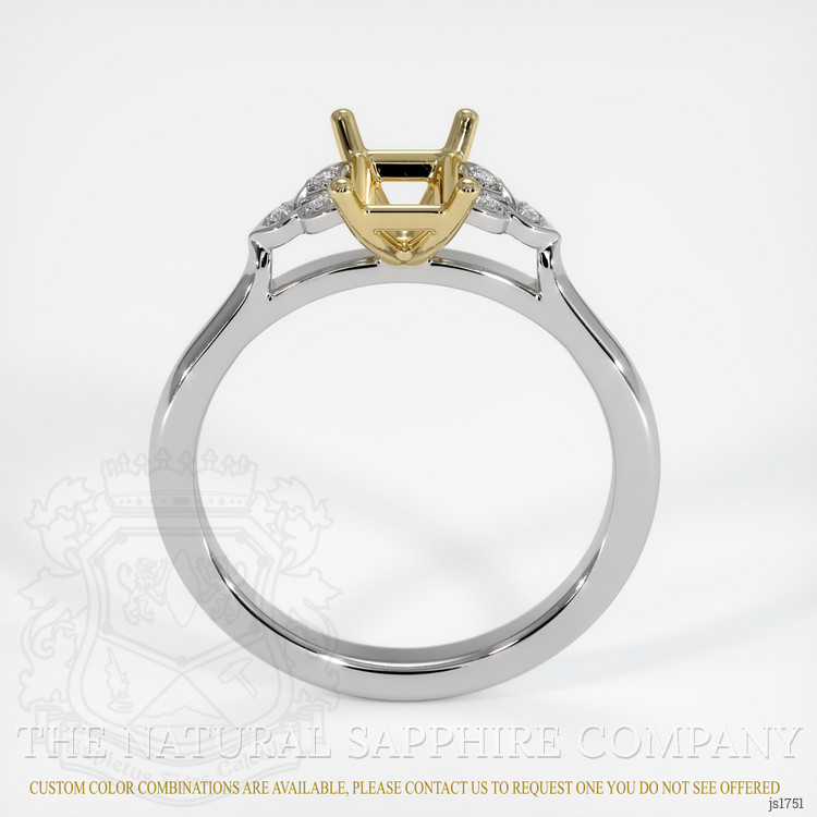 14K Yellow & White Accent Stones Ring Setting