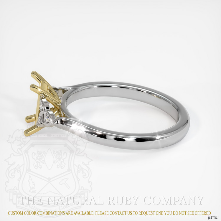 18K Yellow & White Accent Stones Ring Setting