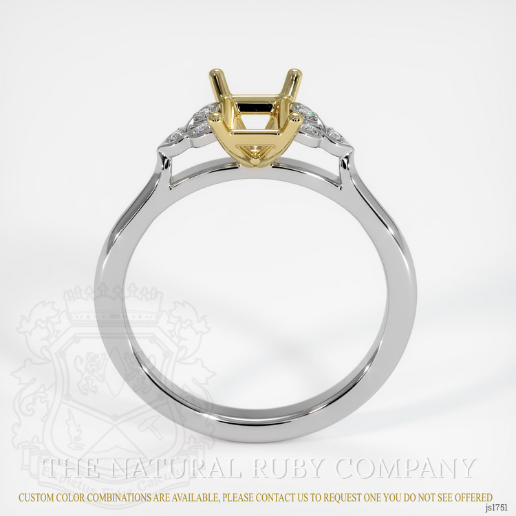 18K Yellow & White Accent Stones Ring Setting